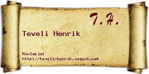 Teveli Henrik névjegykártya